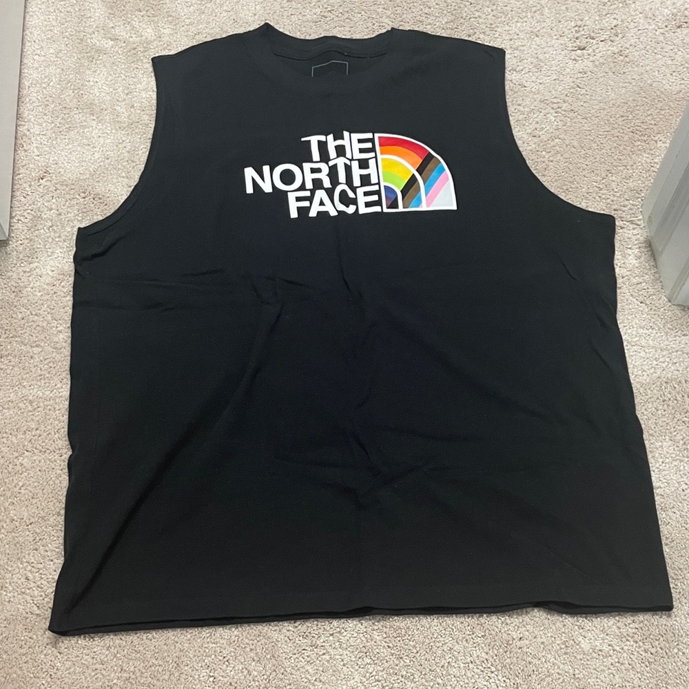 The North Face Black Tank with Rainbow Logo